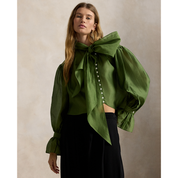 Camicia in organza con fiocco