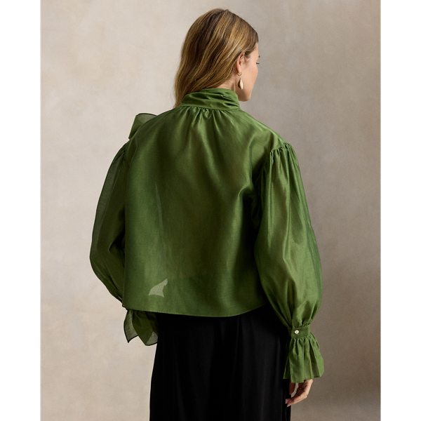 Camicia in organza con fiocco