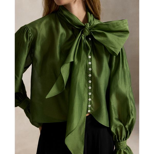Camicia in organza con fiocco