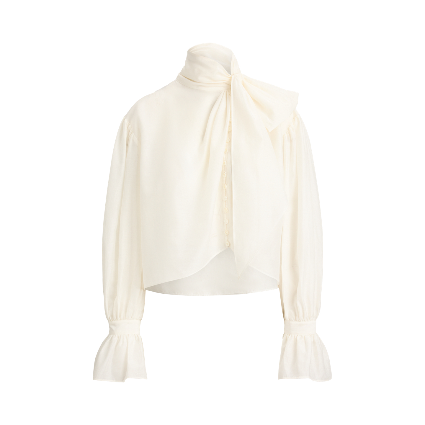 Женская рубашка Ralph Lauren Tie-Bow Organdy, цвет: Белый — фото 4