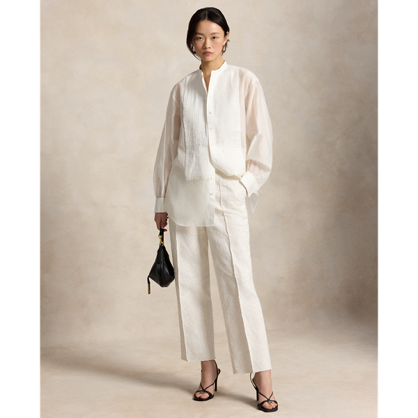 Chemise de smoking en organza Polo Ralph Lauren en Blanc 4