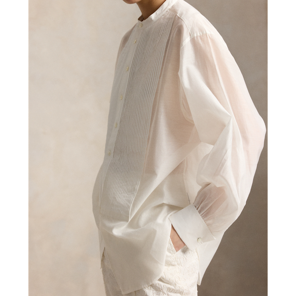 Chemise de smoking en organza Polo Ralph Lauren en Blanc 6