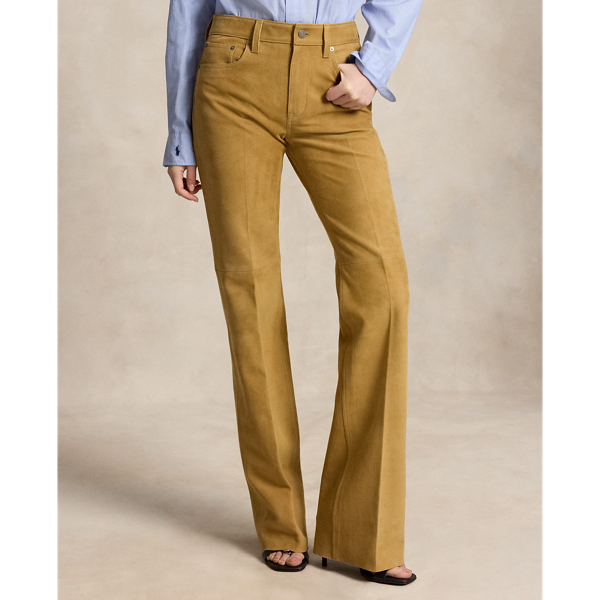 Pantalon bootcut en daim