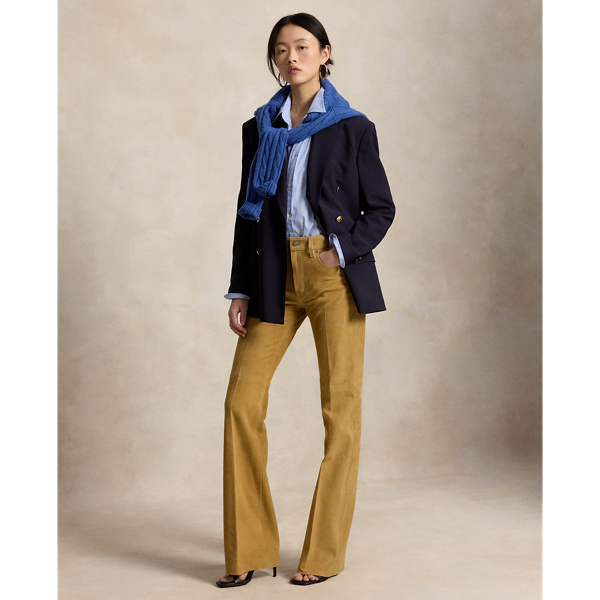 Pantalon bootcut en daim