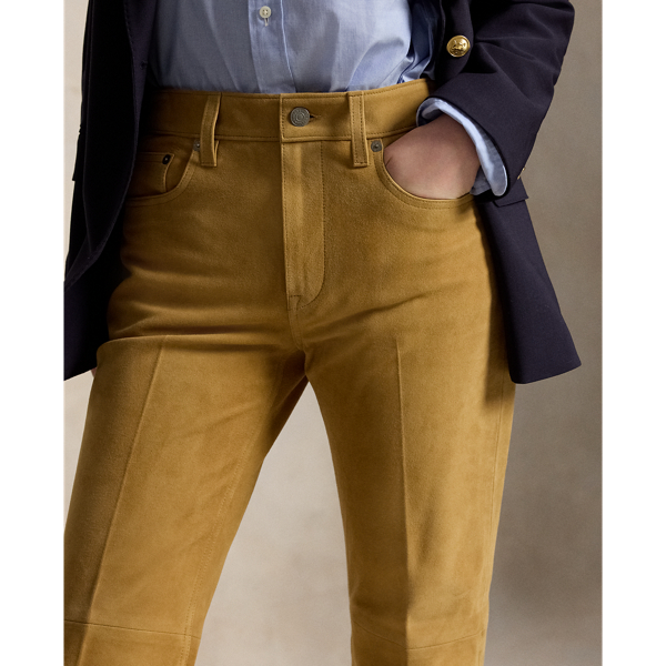 Pantalon bootcut en daim