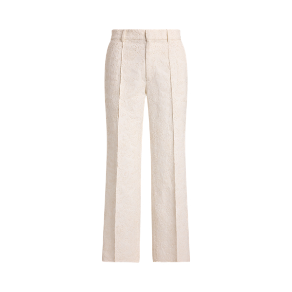 Embroidered Relaxed Straight Trousers