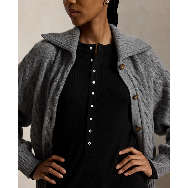 Polo Black Rib-Knit Henley Dress Polo Ralph Lauren 6