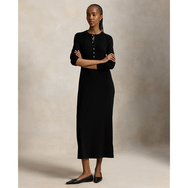 Polo Black Rib-Knit Henley Dress Polo Ralph Lauren 7