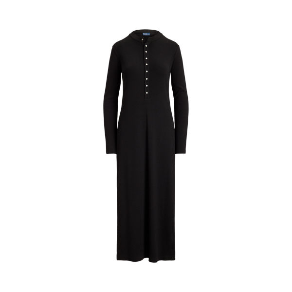 Polo Black Rib-Knit Henley Dress Polo Ralph Lauren 2