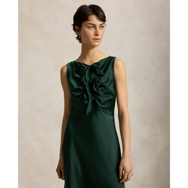 Bow-Detail Satin Dress