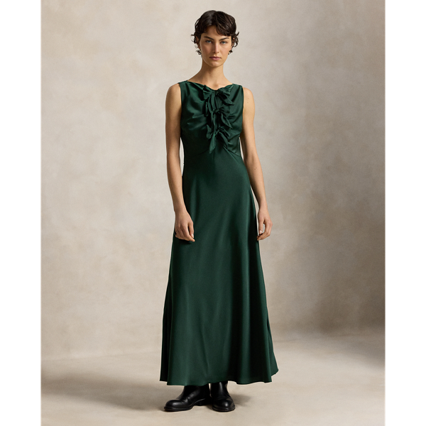 Bow-Detail Satin Dress