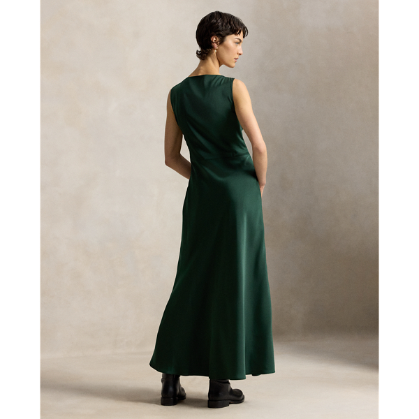 Bow-Detail Satin Dress