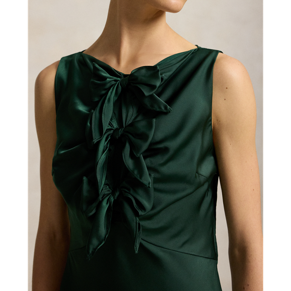 Bow-Detail Satin Dress