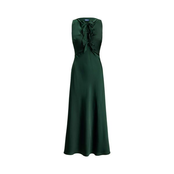 Bow-Detail Satin Dress