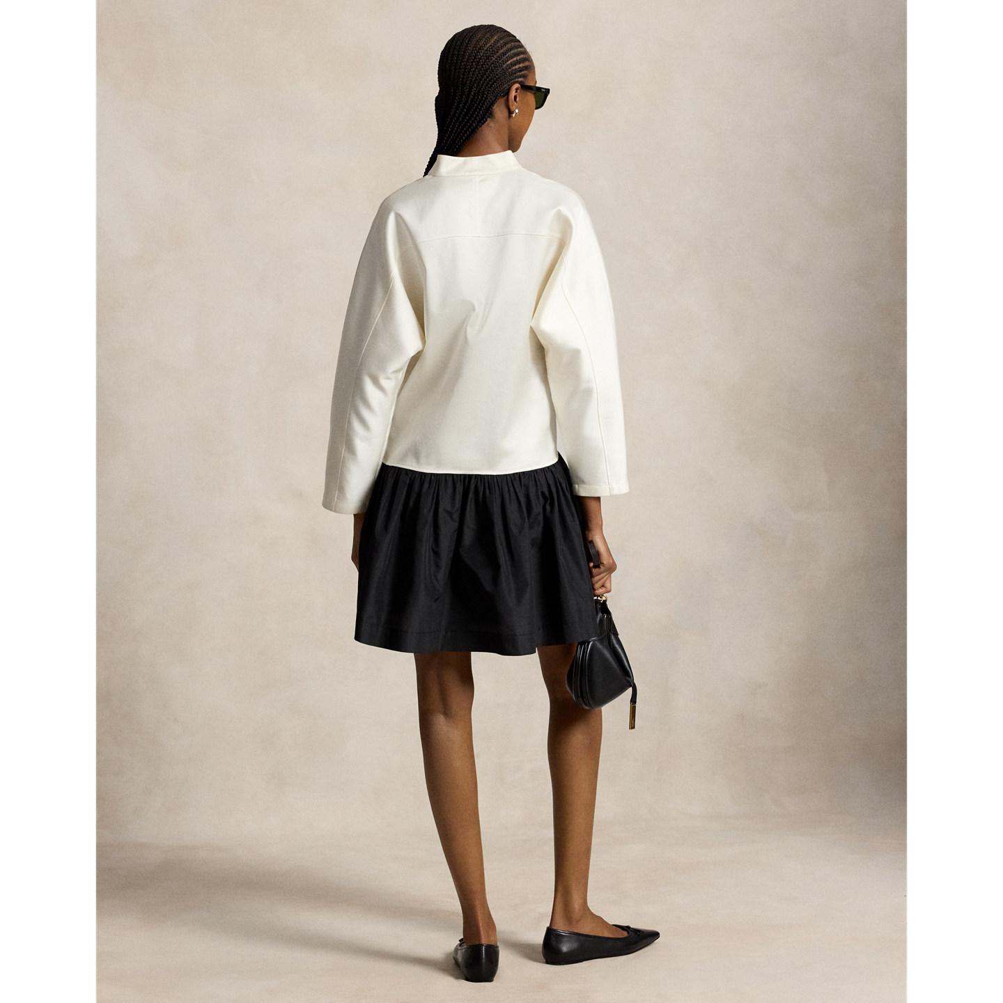 Женское платье Ralph Lauren Cotton-Silk Taffeta, цвет: Состаренный кремовый / Чёрный — фото 2