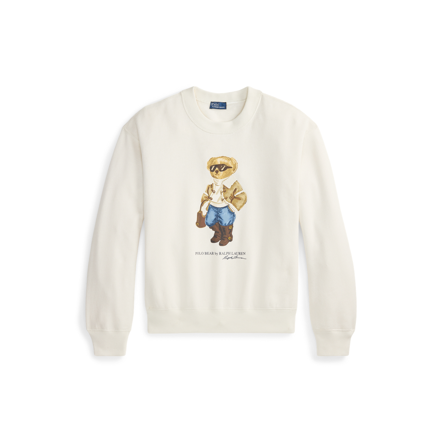 Женский флисовый свитшот Ralph Lauren Winter Polo Bear, цвет: Состаренный кремовый — фото 6
