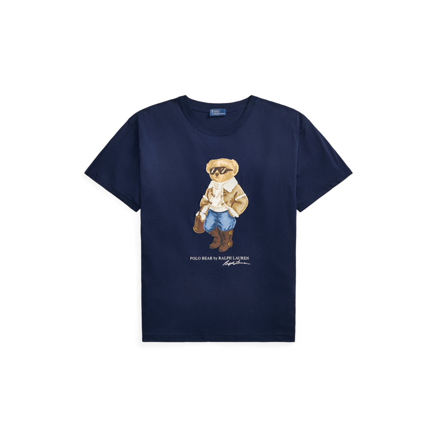 Женская футболка Ralph Lauren Winter Polo Bear Cotton Jersey, цвет: Полуночный океанский — фото 5