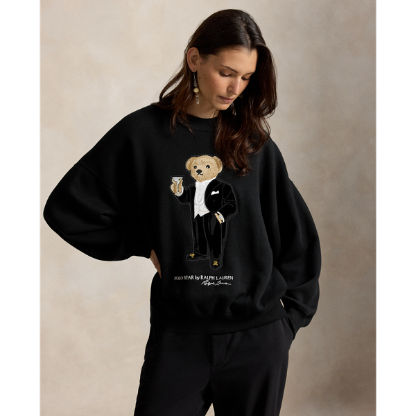 Fleece-Sweatshirt mit Martini&nbsp;Polo&nbsp;Bear
