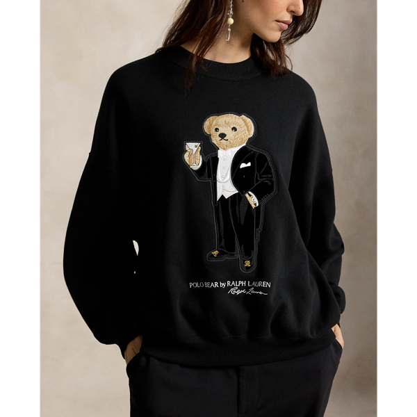 Fleece-Sweatshirt mit Martini&nbsp;Polo&nbsp;Bear