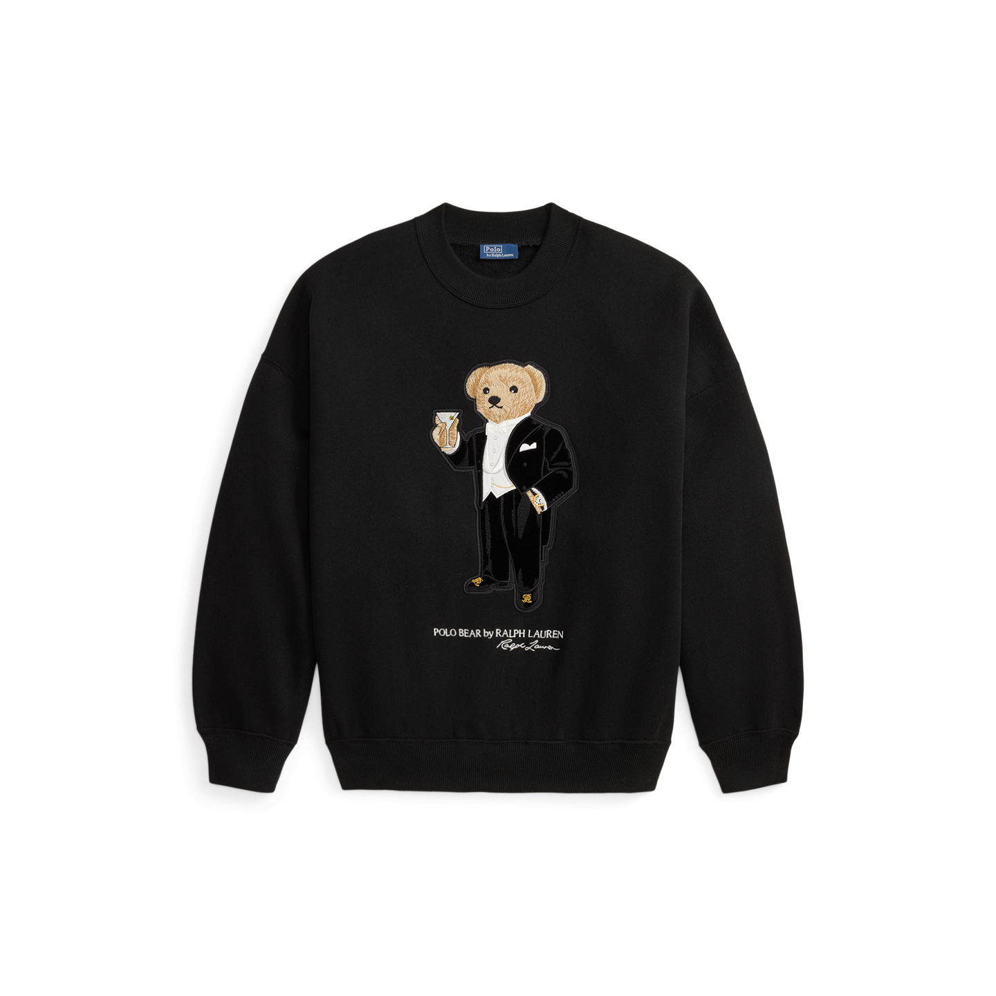 Женский флисовый свитшот Ralph Lauren Martini с нашивкой Polo Bear, цвет: Чёрный — фото 5