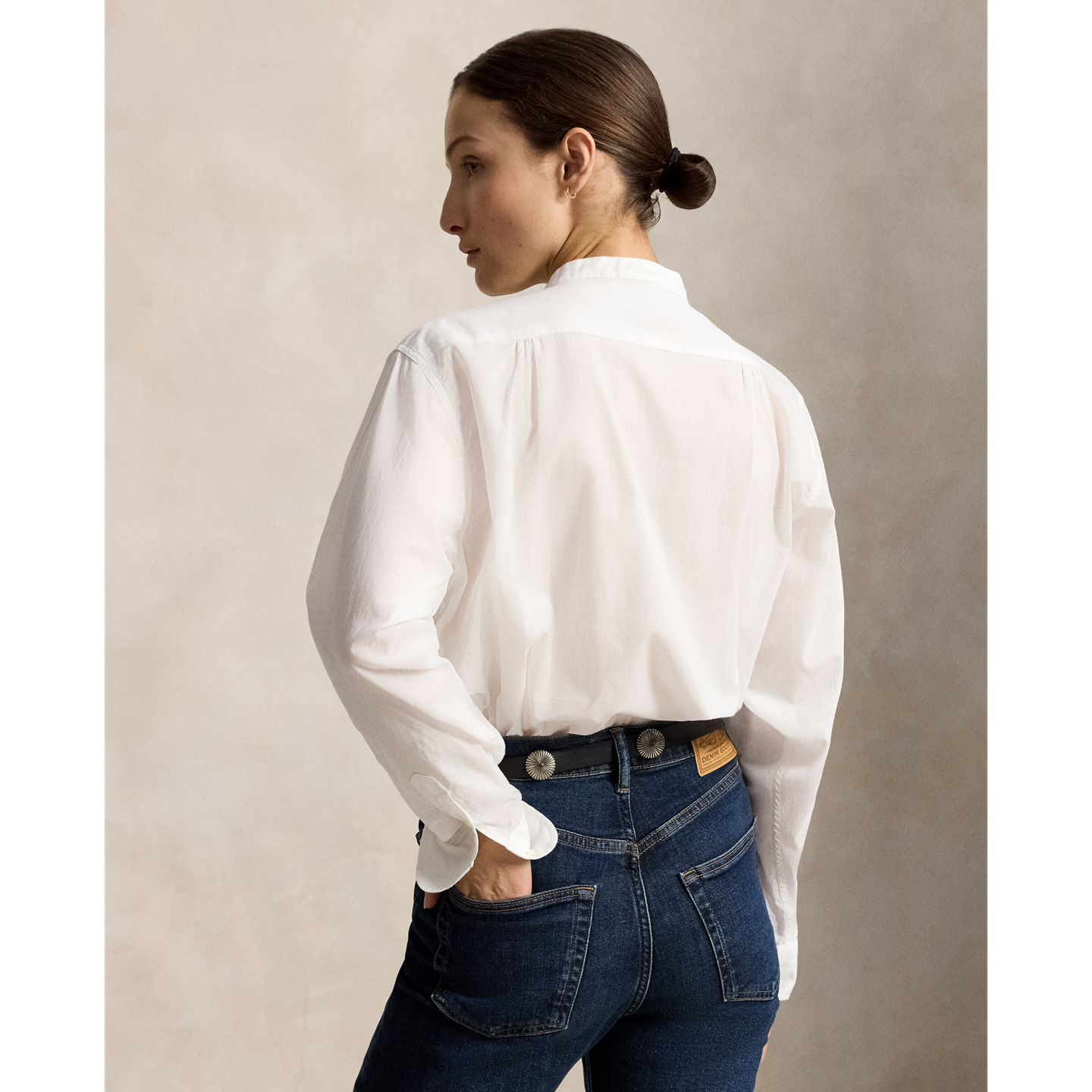 Женская рубашка Ralph Lauren Washed Cotton Tuxedo, цвет: Белый — фото 2