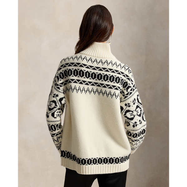 Woll-Kaschmir-Pullover mit Ski&nbsp;Polo&nbsp;Bear
