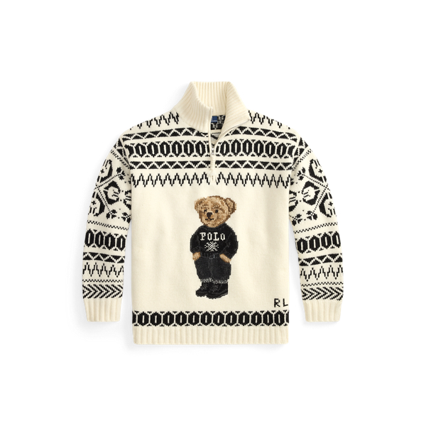 Woll-Kaschmir-Pullover mit Ski&nbsp;Polo&nbsp;Bear