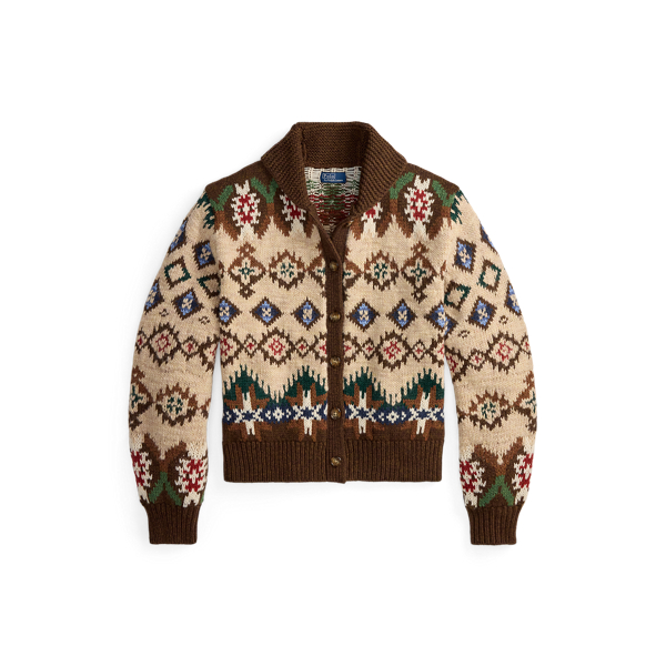 Wollen-kasjmier vest met geomotief