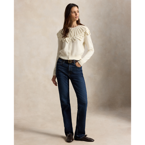 Crochet-Yoke Wool-Alpaca Cardigan
