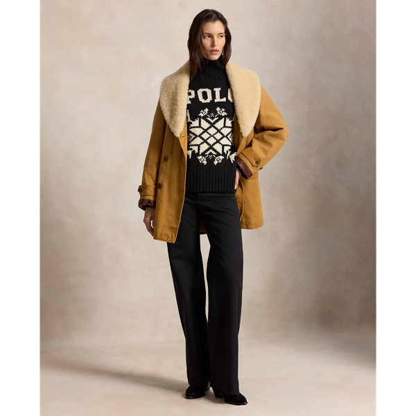 Snowflake Wool Roll Neck Jumper