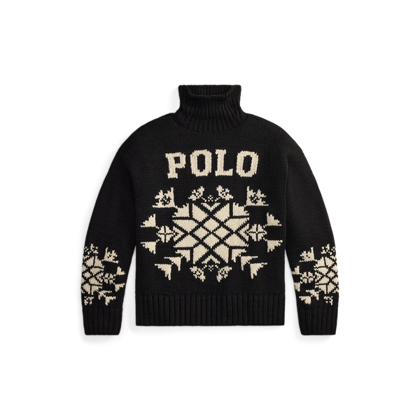 Snowflake Wool Roll Neck Jumper