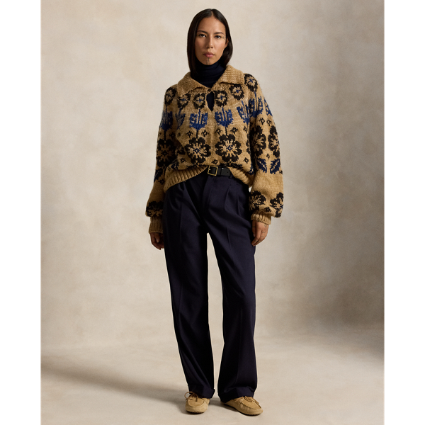 Wool-Blend Keyhole Jumper