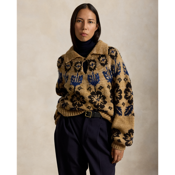 Wool-Blend Keyhole Jumper