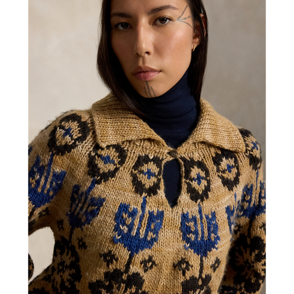 Wool-Blend Keyhole Jumper