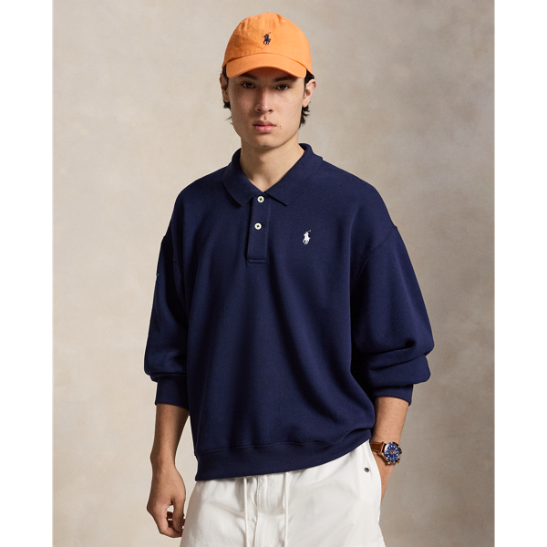 Refined Navy US Open Fleece Long-Sleeve Polo Shirt Polo Ralph Lauren 4