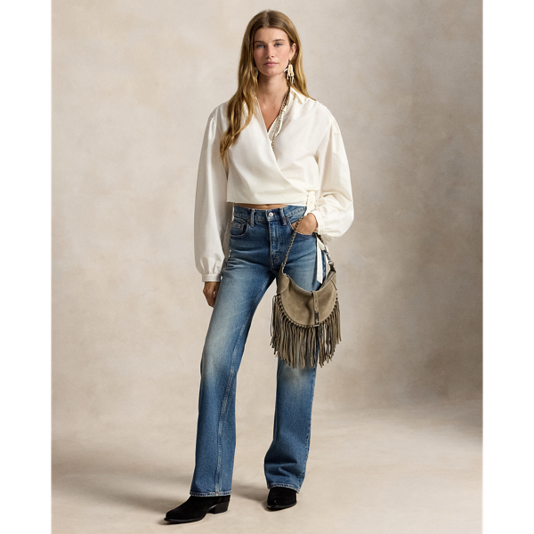 Cotton-Silk Wrap Blouse