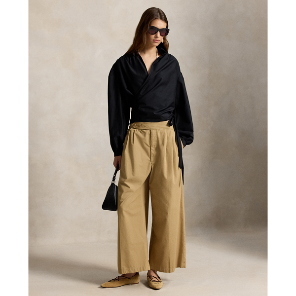 Cotton-Silk Wrap Blouse