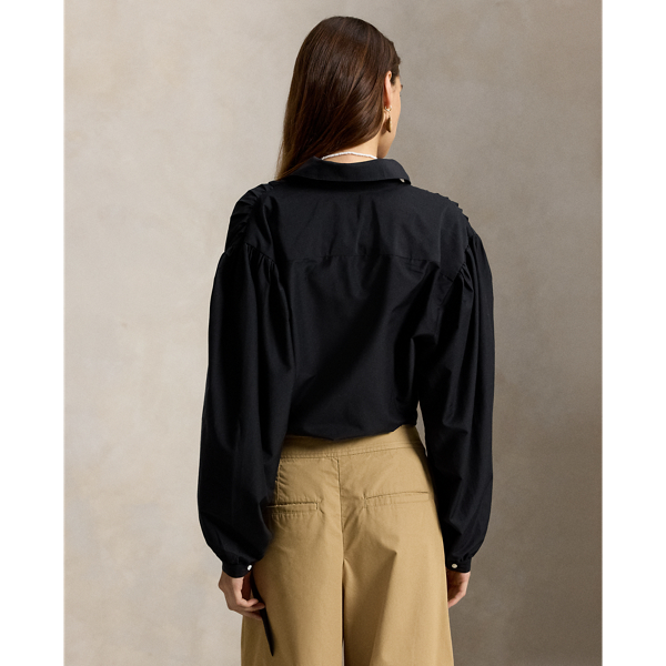 Cotton-Silk Wrap Blouse