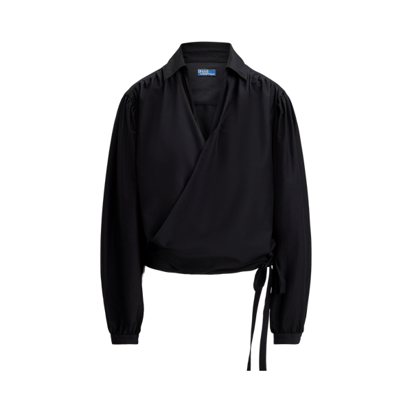 Cotton-Silk Wrap Blouse