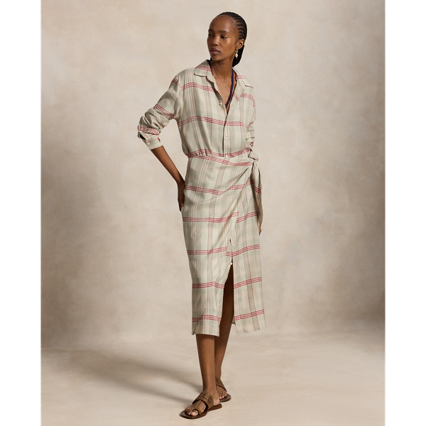 Plaid Wrap Shirtdress