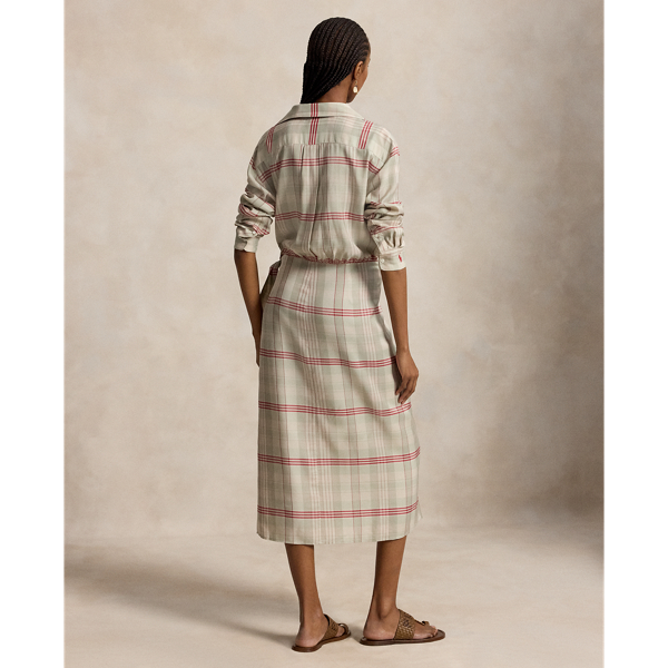 Plaid Wrap Shirtdress