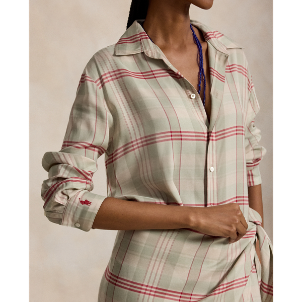 Plaid Wrap Shirtdress