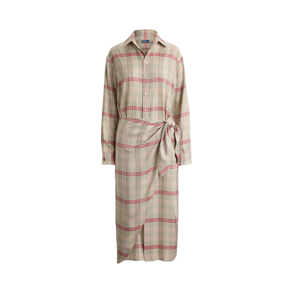 Plaid Wrap Shirtdress