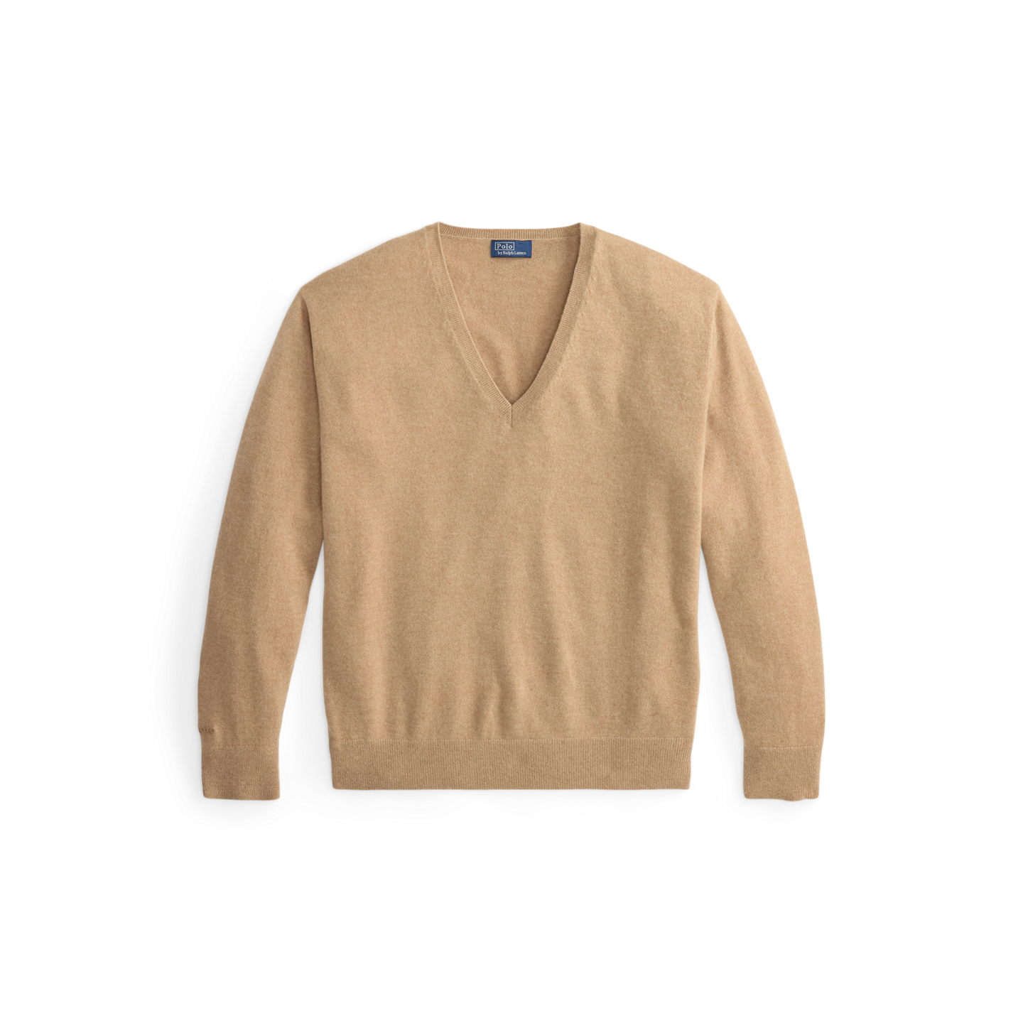 Женский свитер Ralph Lauren Cashmere V-Neck, цвет: Верблюжий меланжевый — фото 5