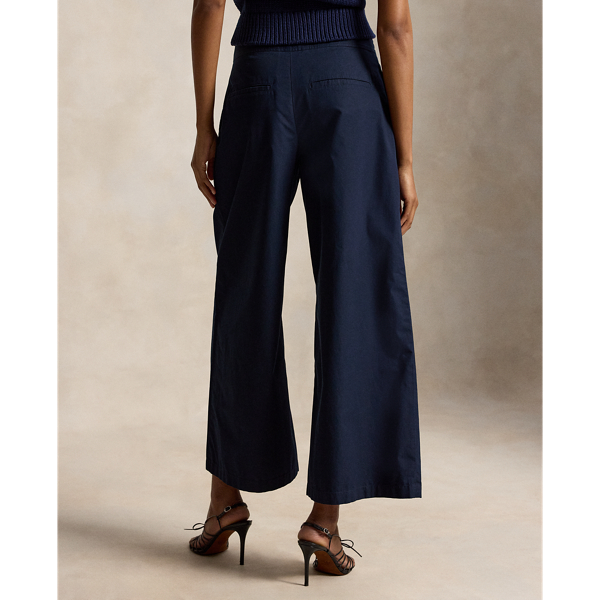 Navy Cotton Relaxed Wide-Leg Crop Pant Polo Ralph Lauren 5