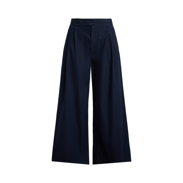 Navy Cotton Relaxed Wide-Leg Crop Pant Polo Ralph Lauren 2