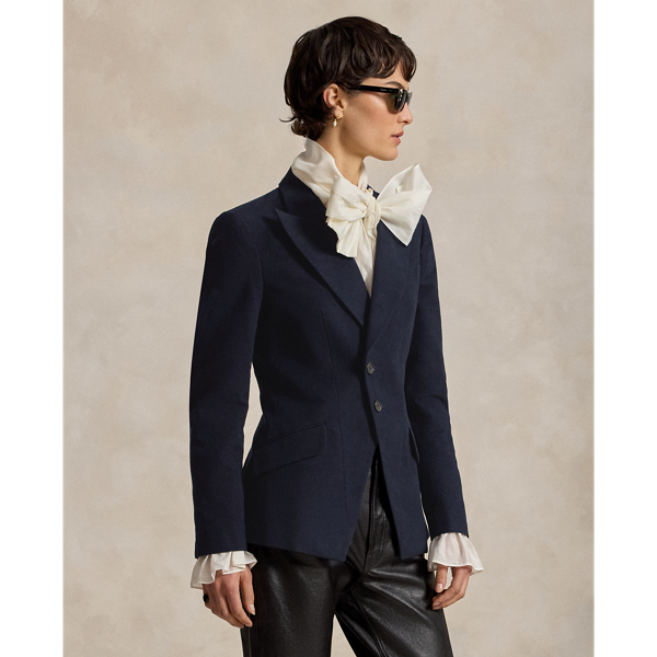 Single-Breasted Moleskin Riding Blazer