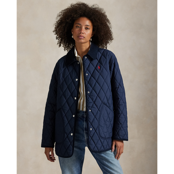 Ruitvormig doorgestikt barn-jack Polo Ralph Lauren in Expedition olive brown 1