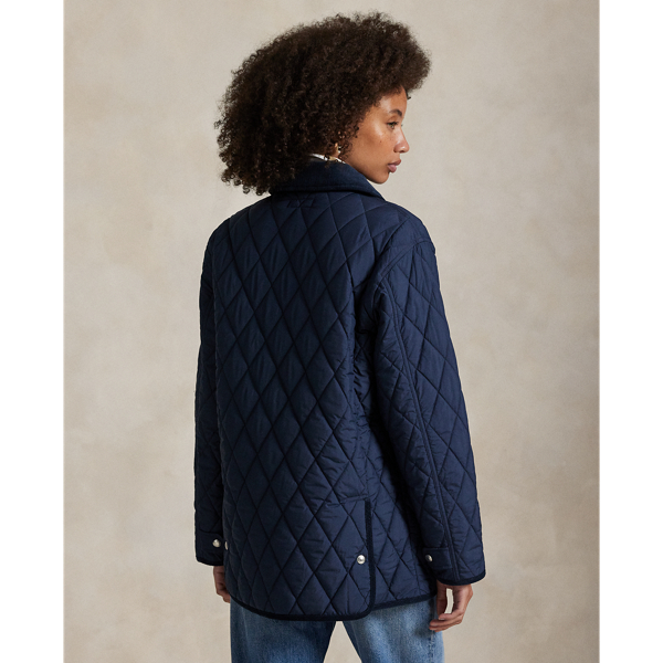 Ruitvormig doorgestikt barn-jack Polo Ralph Lauren in Expedition olive brown 4