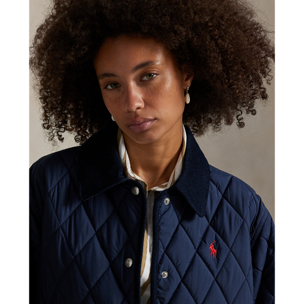 Ruitvormig doorgestikt barn-jack Polo Ralph Lauren in Expedition olive brown 5